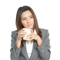 Business woman attractive young pretty drinking coffee relexation Royalty Free Stock Photo