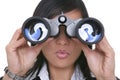 Business Woman Binoculars Royalty Free Stock Photo