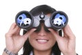 Business Woman Binoculars Royalty Free Stock Photo