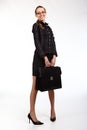 Business woman and black briefcase Royalty Free Stock Photo