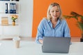 Business Woman Blonde With Laptop Small Business Online