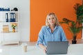Business Woman Blonde With Laptop Small Business Online