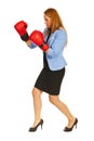 Business woman boxing Royalty Free Stock Photo