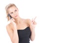 Business woman calling by mobile phone Royalty Free Stock Photo