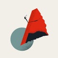 Business woman career ambition. Symbol of motivation, female leader, vision. Minimal illustration.