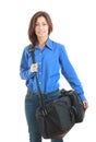 Business woman carrying a suitcase Royalty Free Stock Photo