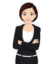 Business Woman cartoon character, Cheerful beautiful office female. Vector