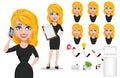 Business woman cartoon character creation set Royalty Free Stock Photo