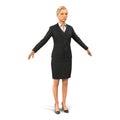 Business Woman Caucasian on white. 3D illustration