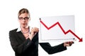 Business woman with chart Royalty Free Stock Photo