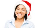 Business woman, christmas hat and happy portrait with holiday party and a smile. Female employee, worker and fashion for Royalty Free Stock Photo