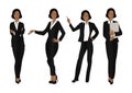 Business Woman Color Full Body Black