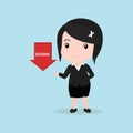 Business Woman concept by have down arrow