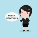 Business Woman concept by message is public relation