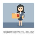 Business woman with confidential files