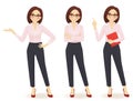 Business woman in different poses Royalty Free Stock Photo