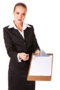 Business woman with documen for signing Royalty Free Stock Photo