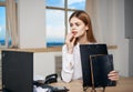 Business woman documents office secretary work professional Royalty Free Stock Photo