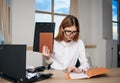 Business woman documents office secretary work professional Royalty Free Stock Photo