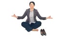 Business woman doing yoga Royalty Free Stock Photo