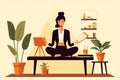 business woman doing yoga in the office Royalty Free Stock Photo