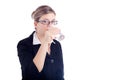 Business woman drinking water Royalty Free Stock Photo