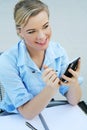 Business Woman with Electronic Device Royalty Free Stock Photo