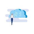 business woman elegant with cloud computing Royalty Free Stock Photo