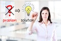 Business woman eliminate problem and find solution