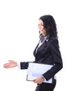 Business woman extend hand Royalty Free Stock Photo