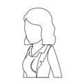 Business woman faceless in jacket and half body and short hair monochrome silhouette dotted Royalty Free Stock Photo