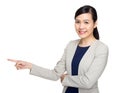 Business woman with finger point out Royalty Free Stock Photo