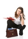 Business woman - focus on the bag Royalty Free Stock Photo