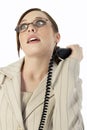 Business Woman Frustrated with Phone Call Royalty Free Stock Photo