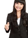 Business woman giving hand for handshake Royalty Free Stock Photo