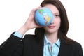 Business Woman with Globe