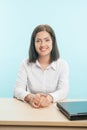 Business woman with the globe Royalty Free Stock Photo