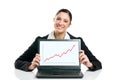 Business woman with growing chart Royalty Free Stock Photo