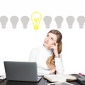 Business woman has an idea. Decision making process concept Royalty Free Stock Photo