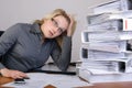 Business woman has stress in office Royalty Free Stock Photo