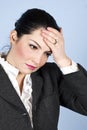 Business woman with headache or problems Royalty Free Stock Photo