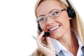 Business woman in headset Royalty Free Stock Photo