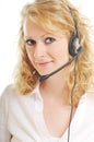 Business woman headset Royalty Free Stock Photo