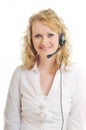 Business woman headset Royalty Free Stock Photo