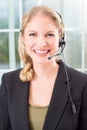 Business woman headset Royalty Free Stock Photo