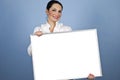 Business woman holding a blank sign Royalty Free Stock Photo