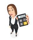 Business woman holding a calculator