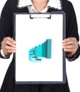 Business woman holding a clipboard with business graph Royalty Free Stock Photo