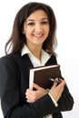 Business woman holding diary in hands Royalty Free Stock Photo
