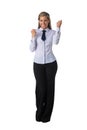 Business woman holding fists Royalty Free Stock Photo